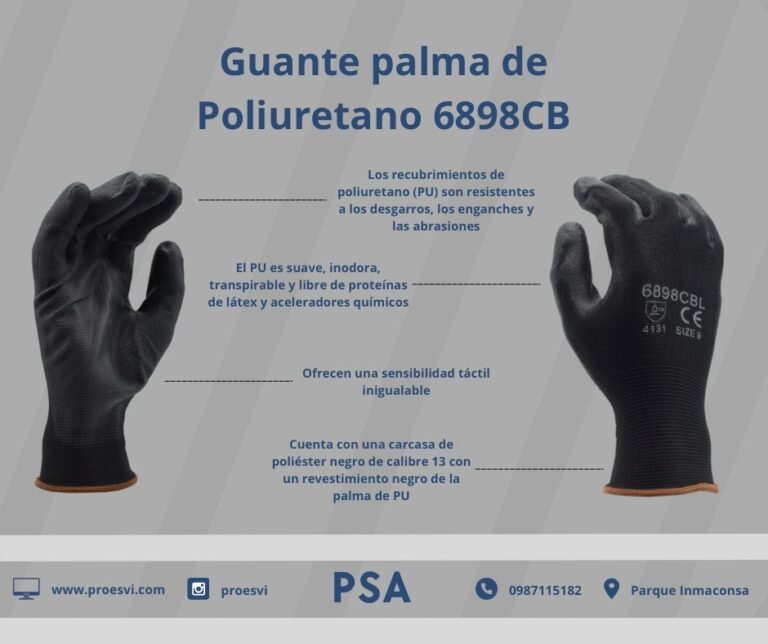 En el mundo laboral, la seguridad de los trabajadores es primordial. Es por eso que en Proesvi S.A. en conjunto con Cordova Safety nos comprometemos a ofrecer productos de alta calidad que protejan las manos de los trabajadores en entornos industriales exigentes. En esta ocasión, queremos destacar las características y beneficios del guante de poliuretano 6898CB, una opción confiable para quienes buscan protección y comodidad durante su jornada laboral.